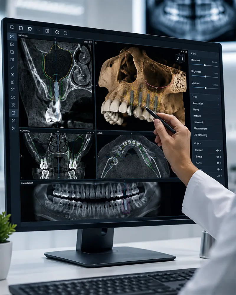 Sinüs lifting öncesi CBCT ve üç boyutlu implant planlaması